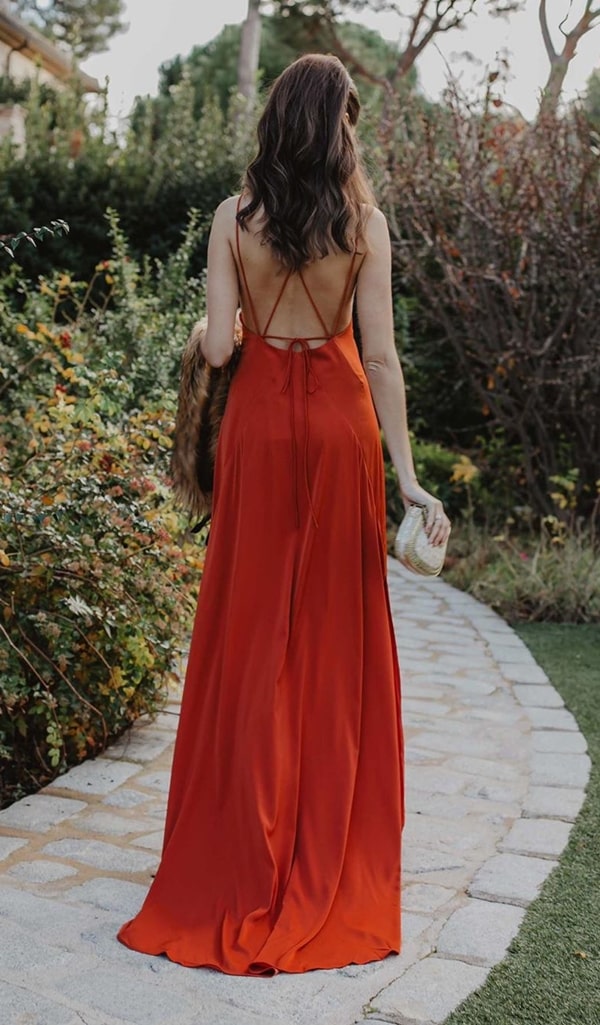 long dress in earthy tones for bpho chic wedding