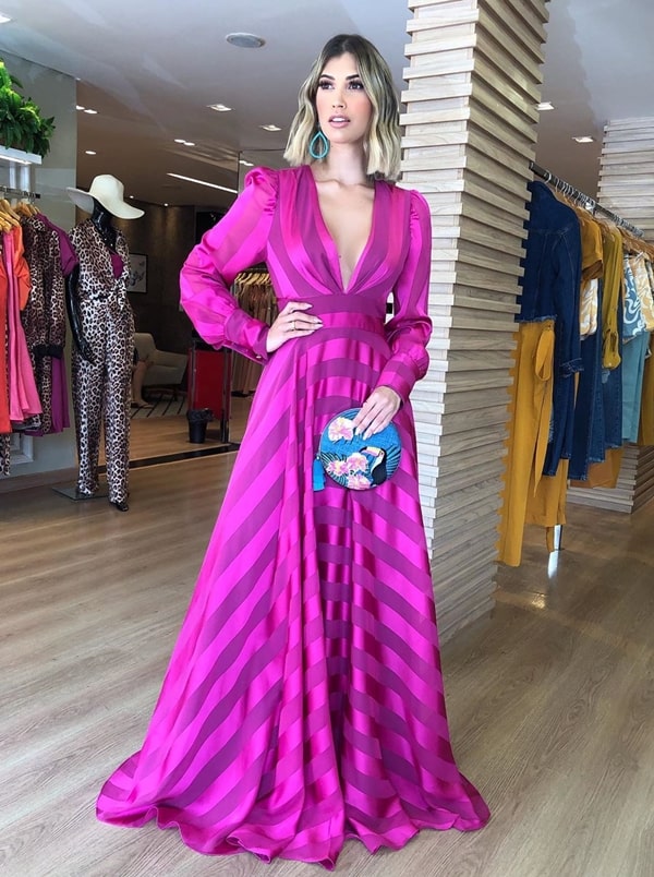 Vestido de festa pink e fúcsia: 35 longos para  usar em 2019