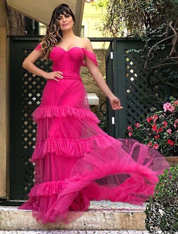 vestido de festa longo pink
