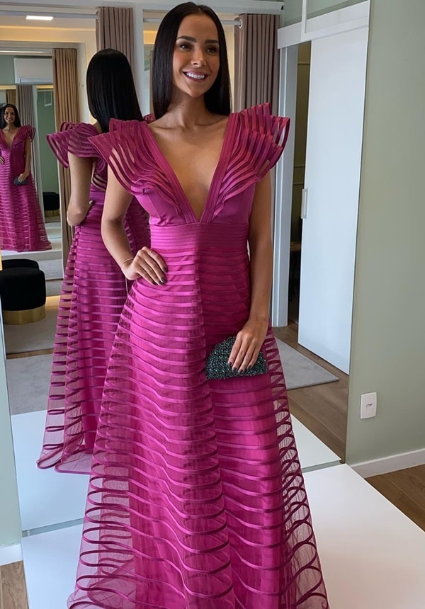 vestido longo fucsia para madrinha de casamento