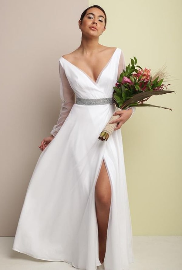 simple wedding dress for evening wedding