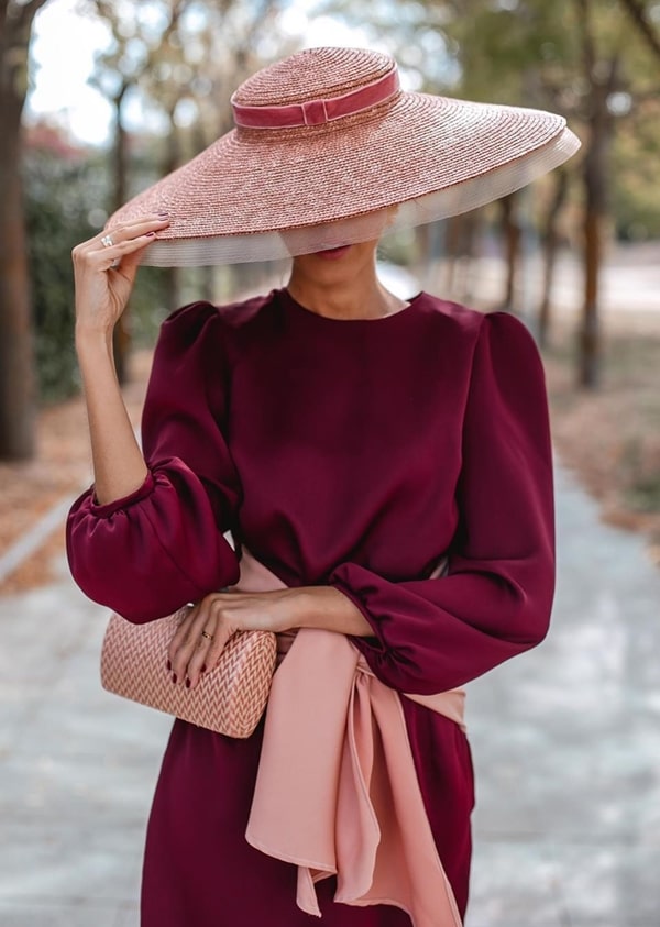 wide brimmed hat for outdoor wedding