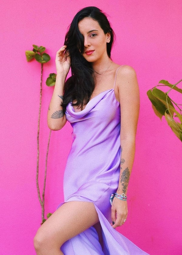 Lilac Satin Slip Dresss