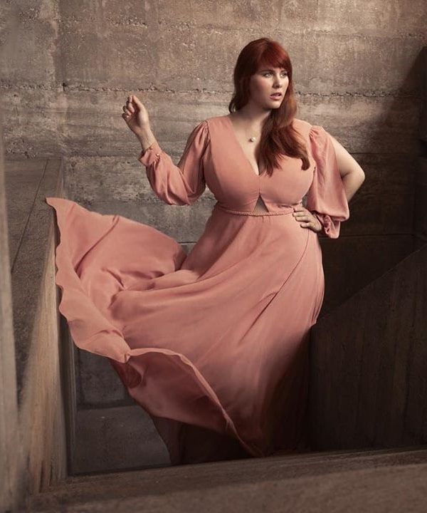 nude rose dress for bridesmaid plus size