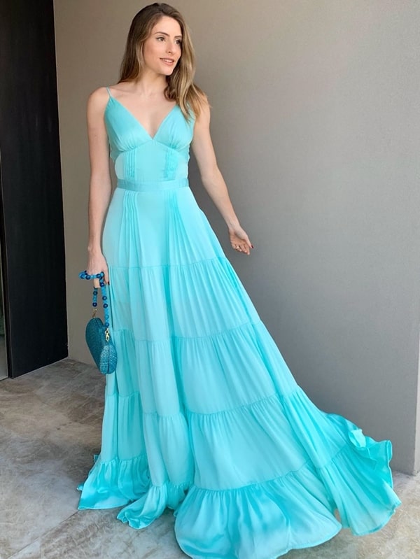 long blue tiffany dress