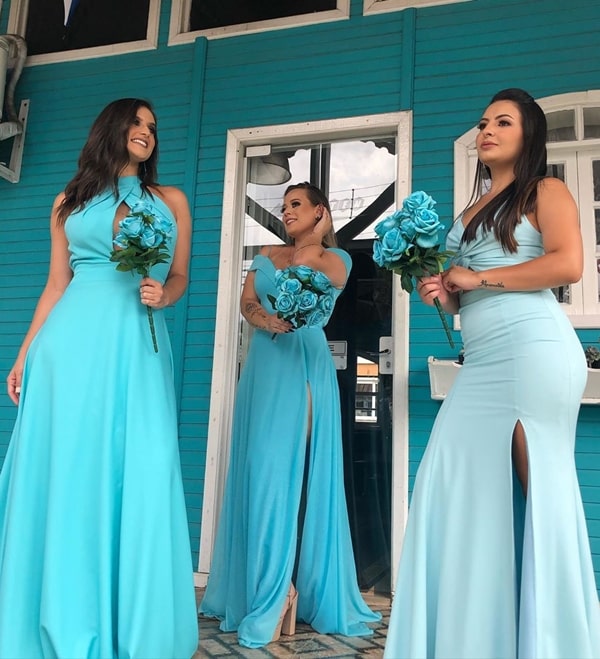 blue tiffany dress for bridesmaid