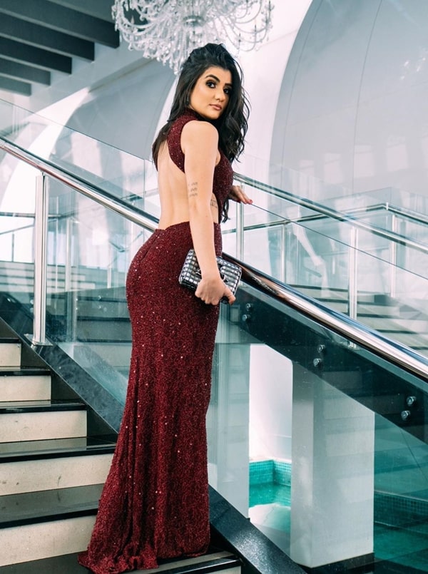marsala red party dress for graduation 2020