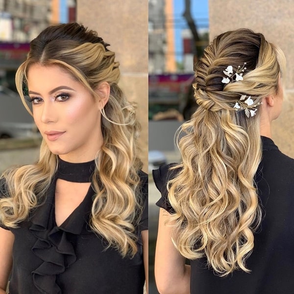 semi stuck party hairstyle