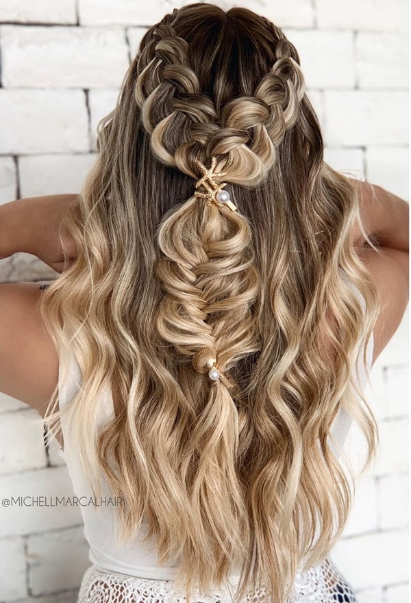 party hairstyle semi stuck with braid