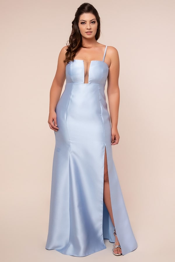 long plus size party dress blue serenity