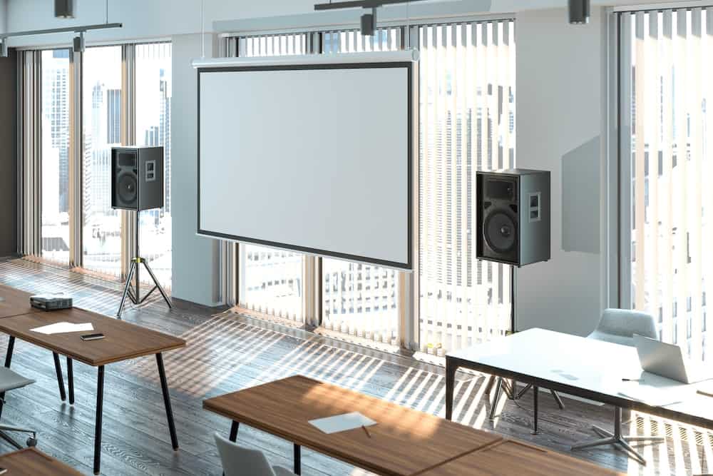 Can I hang a projector screen from ceiling?