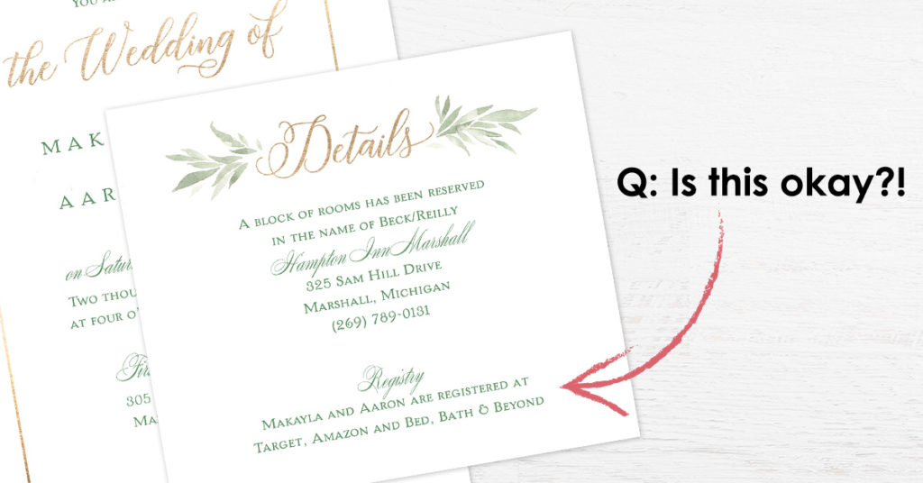 Can you put wedding website on invitation?
