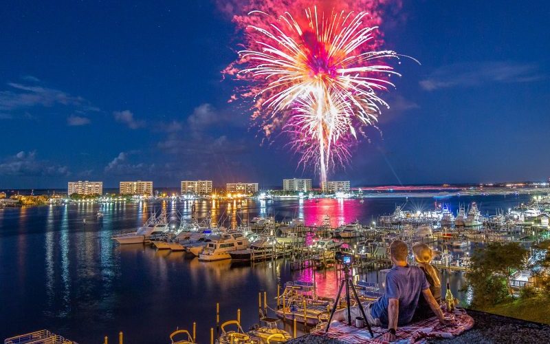 Can you see Destin fireworks from the beach?