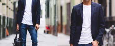 Can you wear a blue blazer with black jeans?