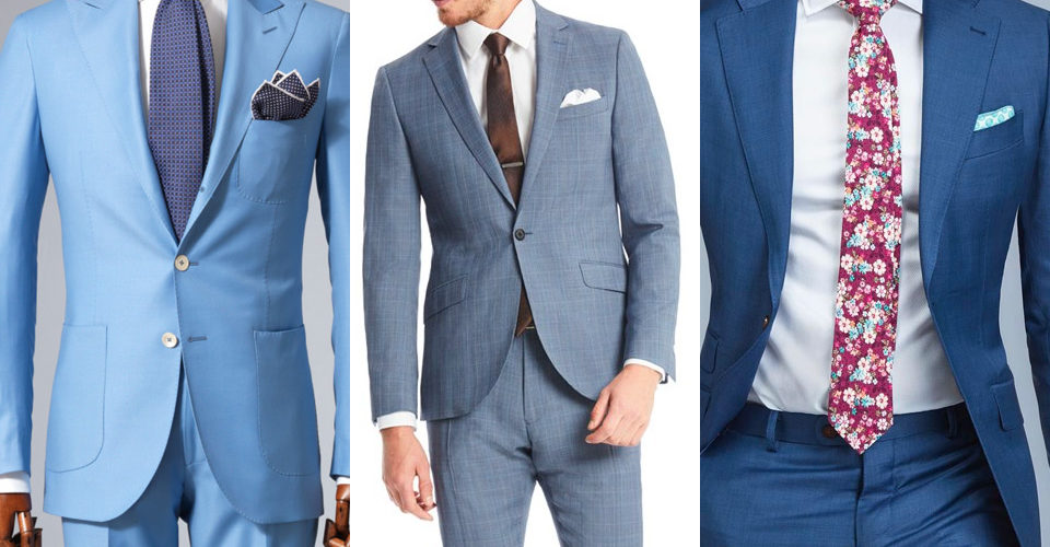 Can you wear a light blue suit to a wedding?