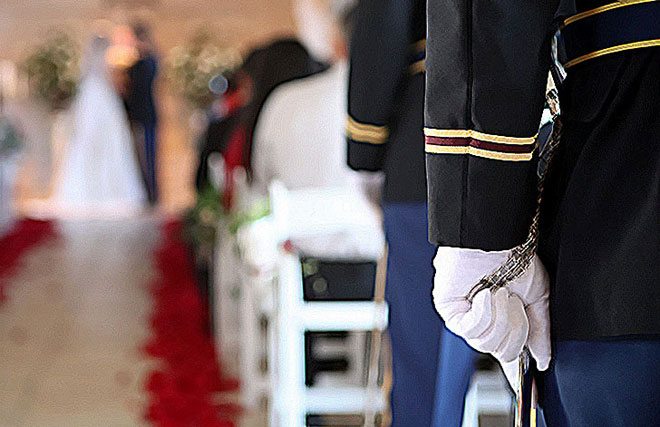 Do you have to wear your military uniform at your wedding?