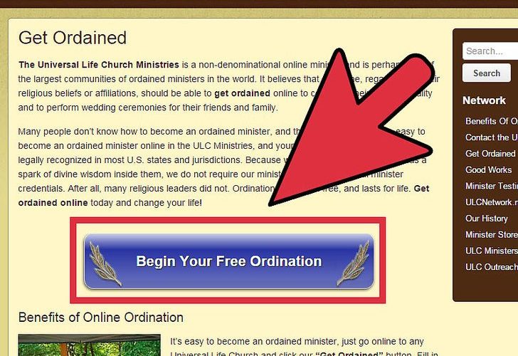 Does Maine allow online ordained?