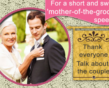 Does Mother of groom make a speech?