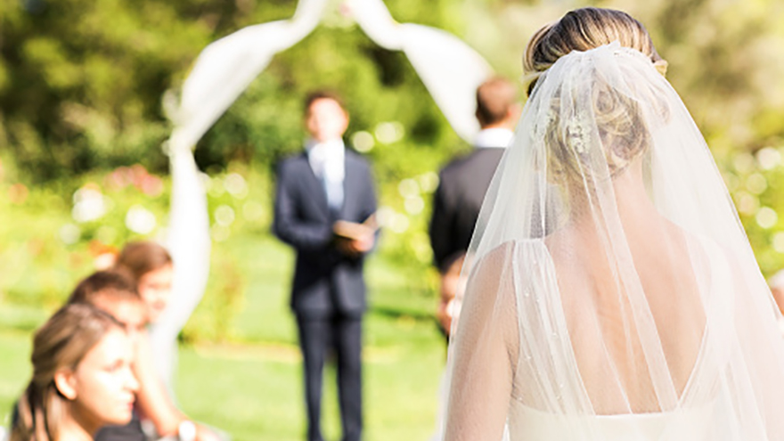 Does groom walk down aisle alone?