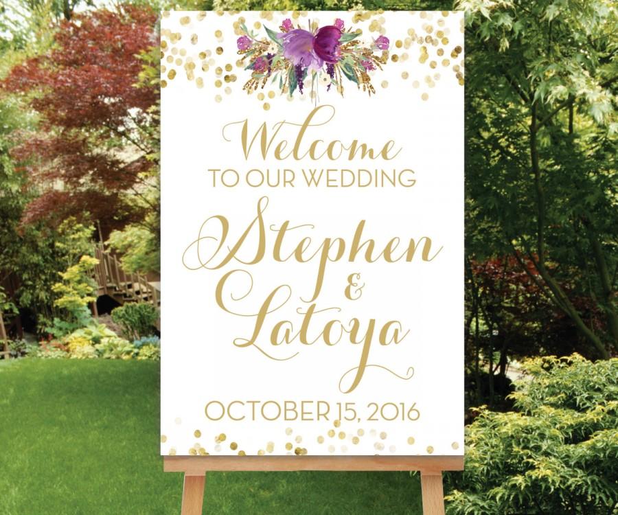 How big is a wedding welcome sign?