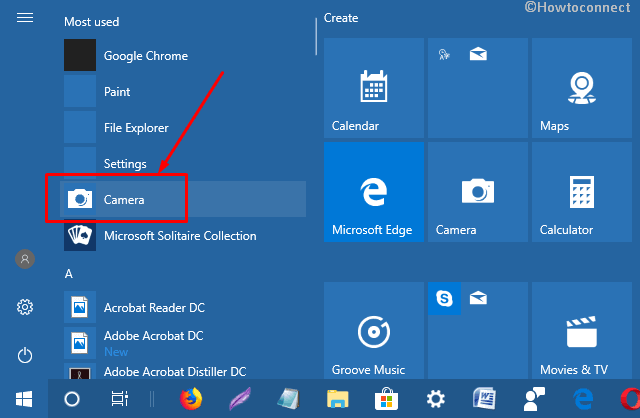 How do I install the camera app on Windows 10?