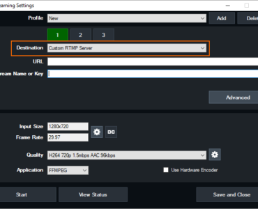 How do I set up a live stream link on the knot?