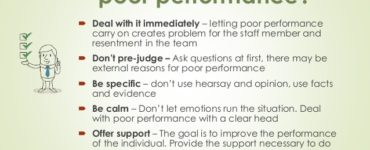 How do you address poor staff performance?