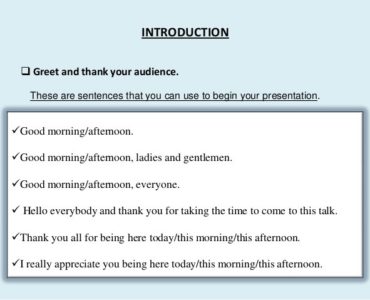 How do you greet an audience?
