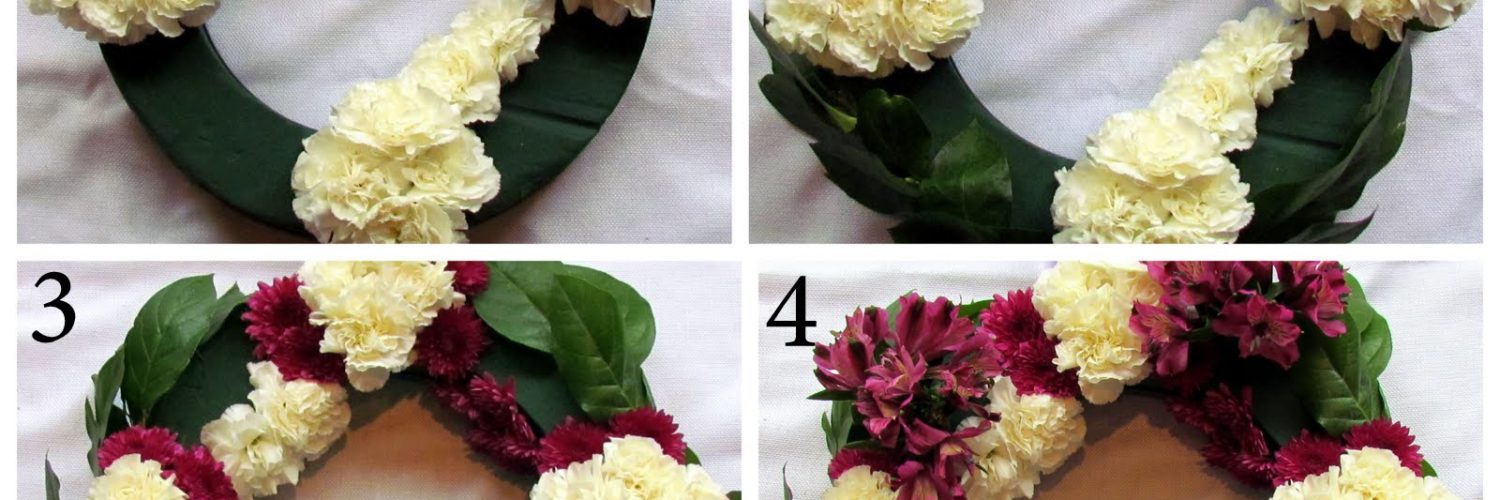 How do you make a fresh flower wreath?