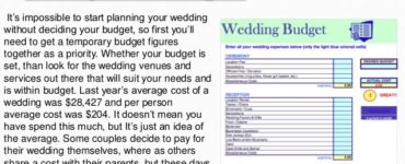 How do you plan a wedding on a budget?