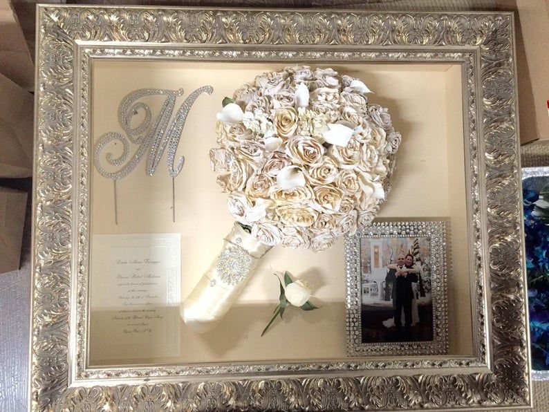 How do you preserve a bridal bouquet for a shadow box?