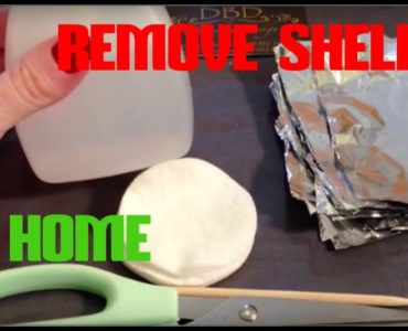 How do you remove shellac nail polish remover at home?