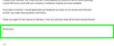 How do you reply to a job rejection email?