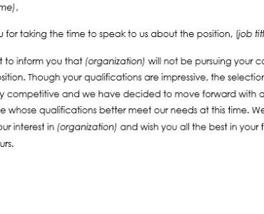 How do you respond to an unsuccessful candidate?