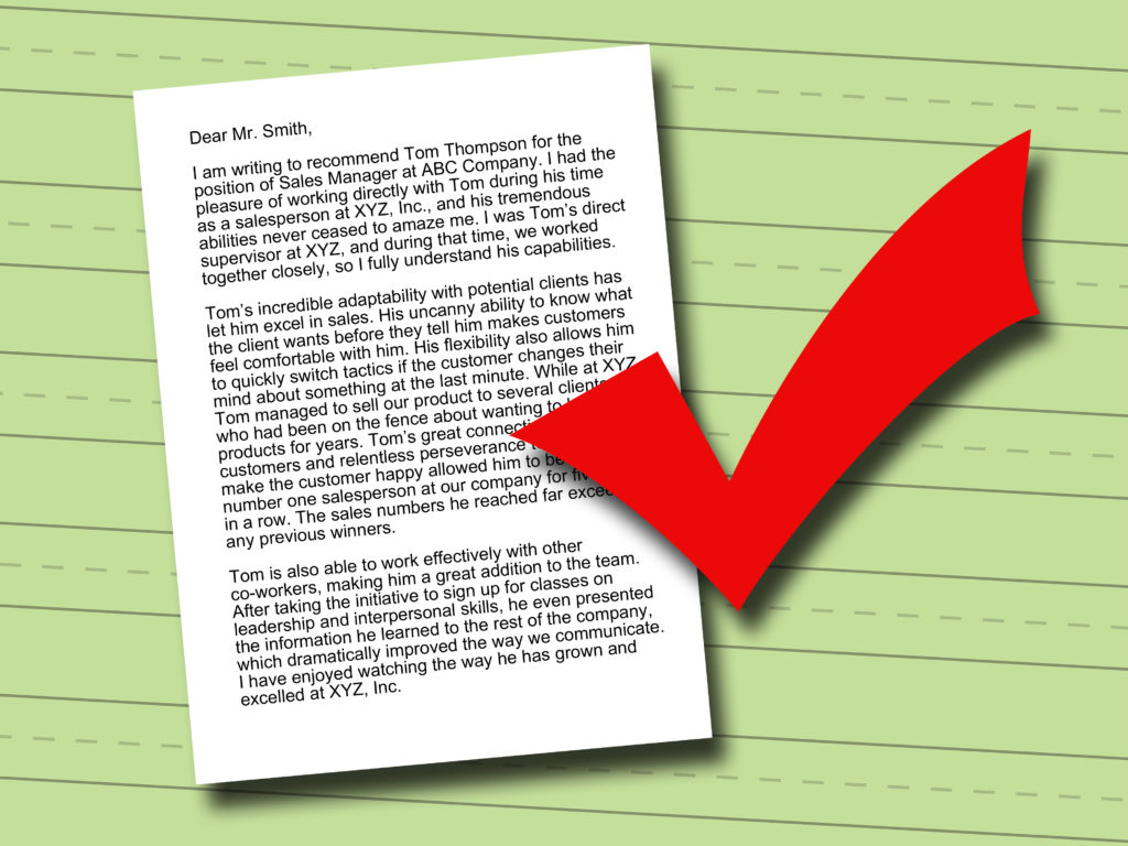 How do you start a recommendation letter?