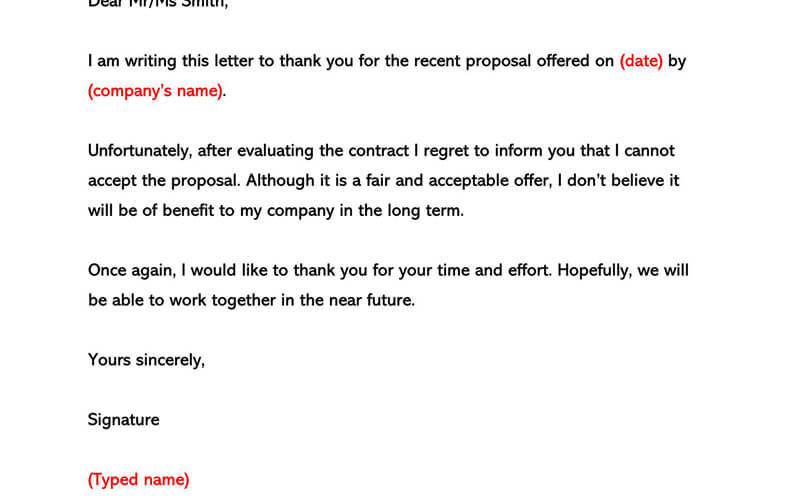 How do you write a nice rejection letter?