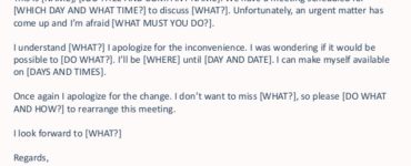 How do you write a reschedule meeting email the most politely?