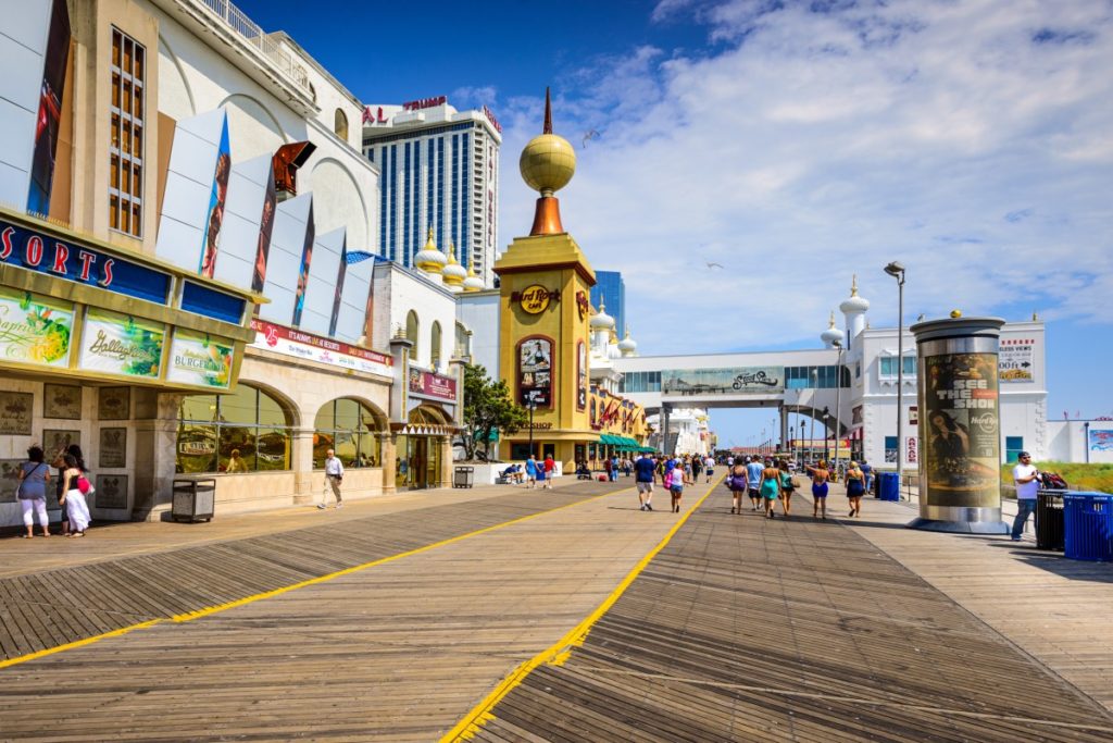 How many miles is the Boardwalk in Atlantic City?
