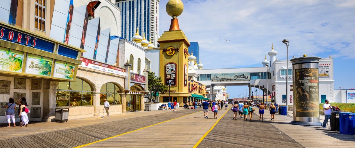 How many miles is the Boardwalk in Atlantic City?