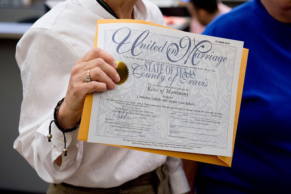 How much is a marriage certificate in Texas?