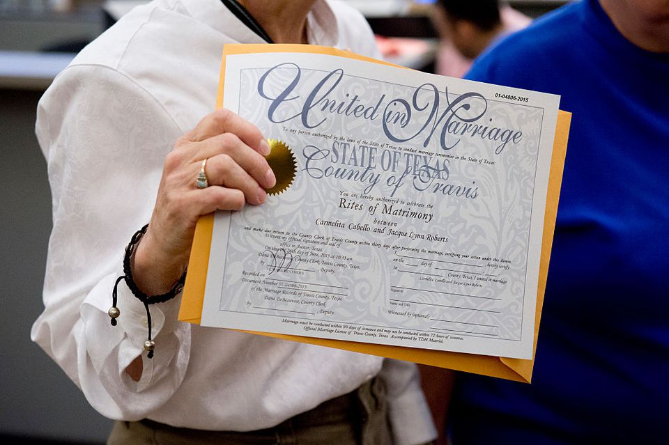 How much is a wedding license in Texas?