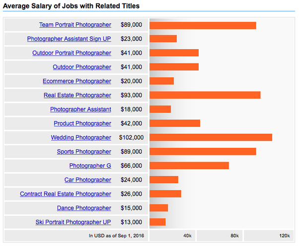 How much money do photographers make a month?
