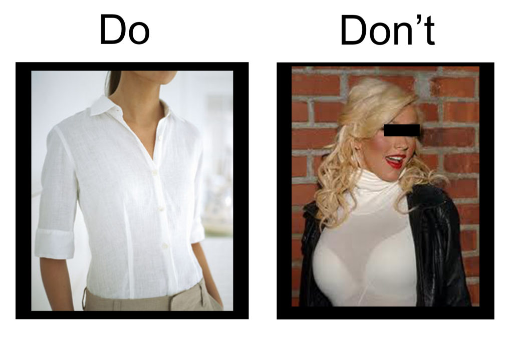 Is it OK to wear black bra under a white shirt?