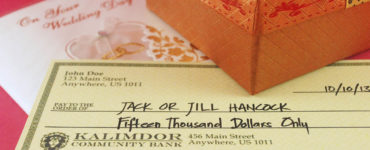 Is it tacky to write a check for a wedding gift?
