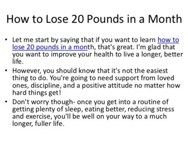 Is losing 20 pounds in a month healthy?