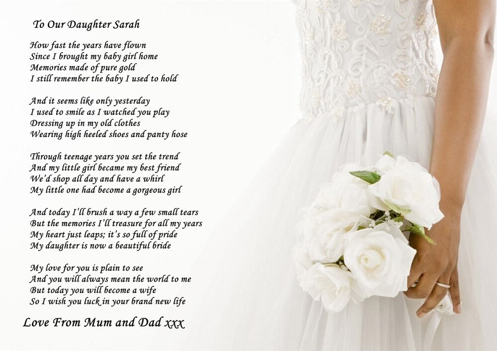 What a mother says to her daughter on her wedding day?