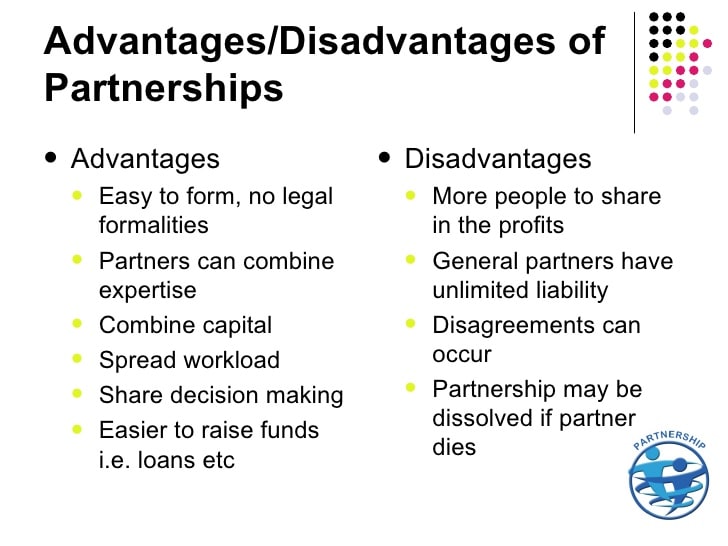 What are 3 disadvantages of a partnership?