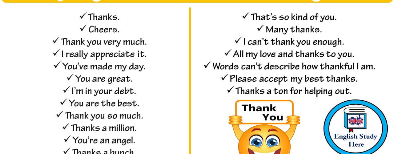 What are other words for thank you?