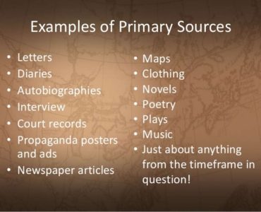 What are some examples of primary sources?