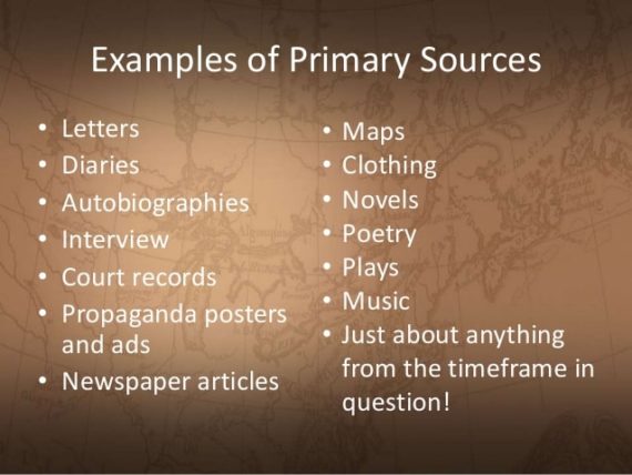 What Are Some Examples Of Primary Sources 